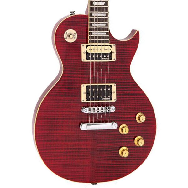 Vintage Reissue V100 Les Paul Style Electric Guitar - Trans Wine Red Online Sale