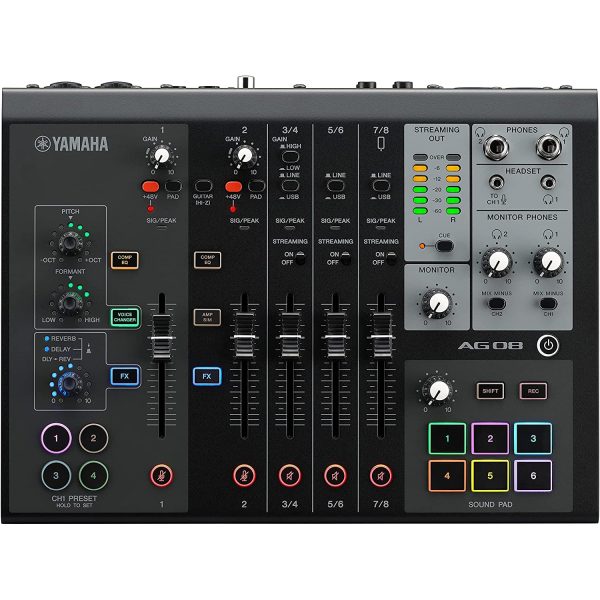 Yamaha AG08 All-In-One Live Streaming Mixer - Black Cheap