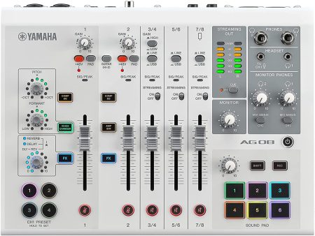 Yamaha AG08 All-In-One Live Streaming Mixer - White Online now