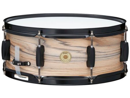 Tama Woodworks 5.5x14 Snare Drum - Natural Zebrawood Wrap Online now