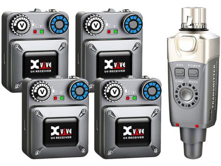 Xvive U4R4 In-Ear Monitor Wireless System (U4 Transmitter + 4 U4 Receivers) Online Sale