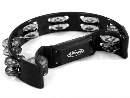 Stagg TAB2K Half Moon Tambourine, 16 Jingles in Black Discount