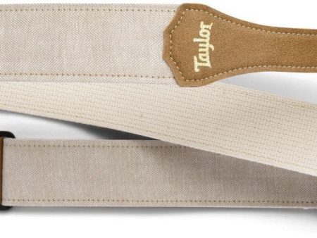 Taylor Vegan Herringbone Hemp Cotton Guitar Strap White Fashion