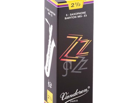 VANDOREN JAZZ ZZ BARITONE SAXOPHONE REEDS, 5CT, 2.5 STRENGTH Online now