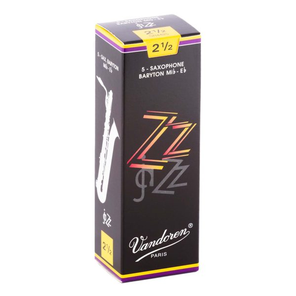 VANDOREN JAZZ ZZ BARITONE SAXOPHONE REEDS, 5CT, 2.5 STRENGTH Online now